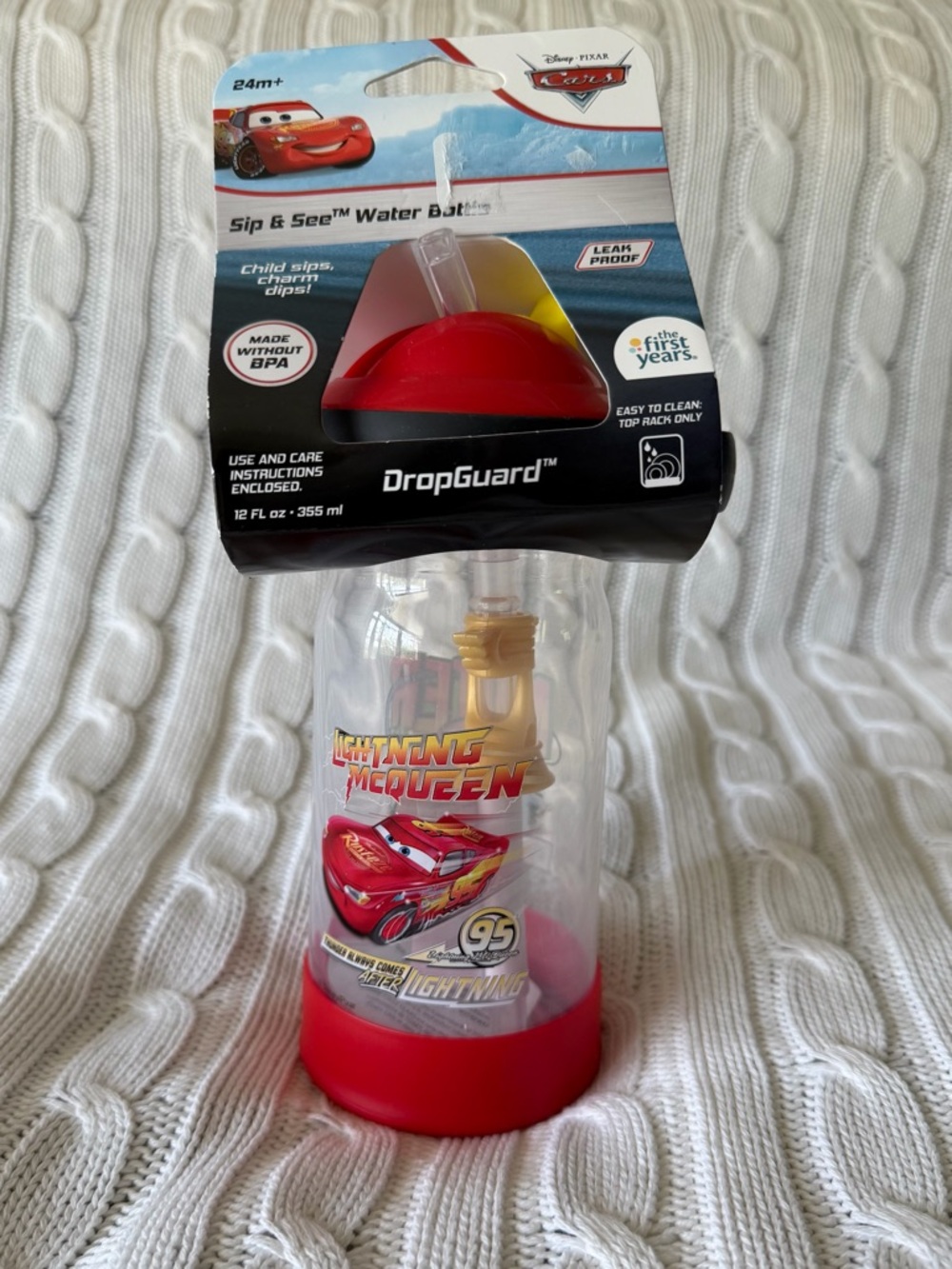 Disney Pixar Cars Lightning McQueen Tow Mater Cup 12 Oz Spill Proof Straw Sippy
